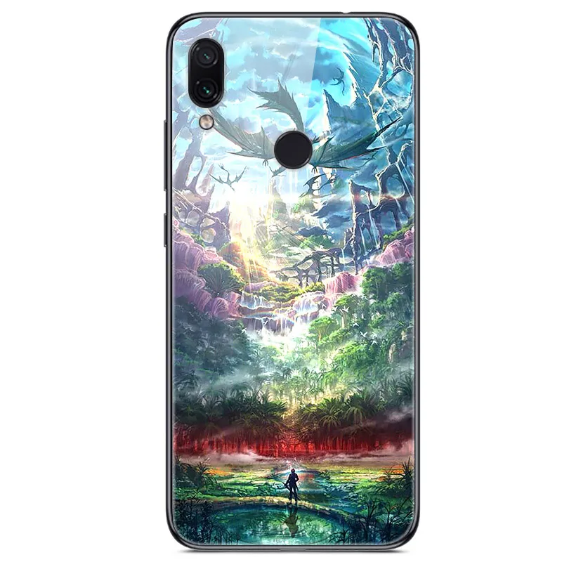 40 6,3 ''для xiaomi Redmi Note 7, чехол из закаленного стекла, мягкий бампер, 3D печать, чехол для xiaomi Redmi Note 7, Note7 Pro 7 S, чехол для телефона - Цвет: 40