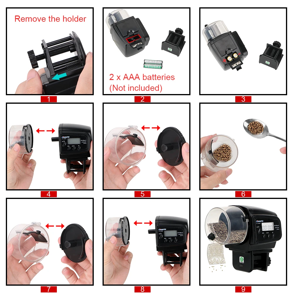 Автоматическая кормушка для рыб с таймером цифровым ЖК дисплеем