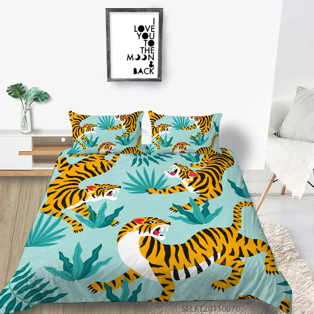 

Sunshine Hotsale Grade A Cartoon Animal Design Bedding Set Queen Size Duvet Cover Set Bedroom Decoration For Kids Adult