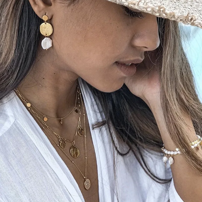 Многослойное ожерелье в стиле бохо для женщин модная цепочка длинный чокер