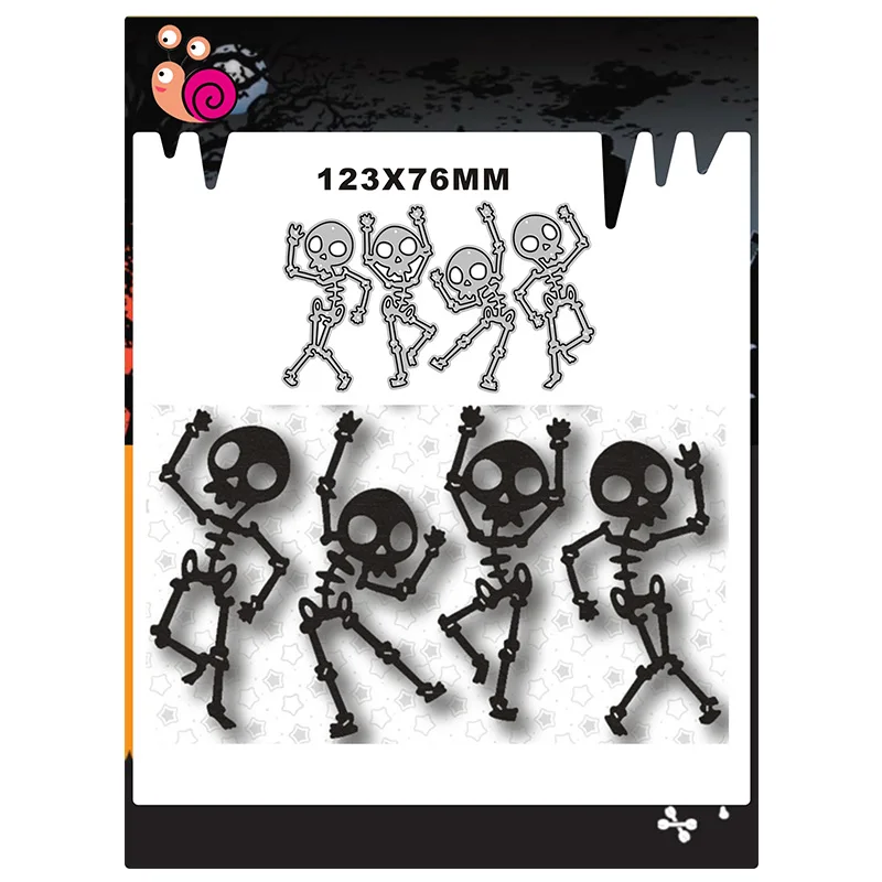 

Новинка форма для тиснения в виде скелета счастливого танца 2022 металлические пресс-формы для рукоделия декоративный Скрапбукинг альбом из...