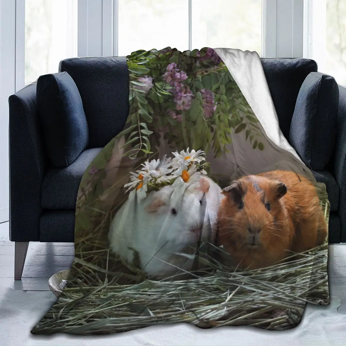 

Fashion 3D Printing Hamster Comfortable Printed Flannel Sheet Bedding Soft Blanket Square Picnic Soft Blanket Quick Dry