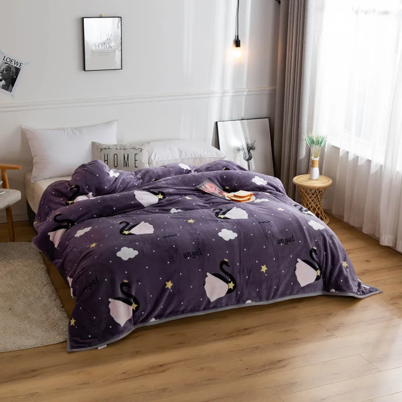 

Coral Fleece Blanket Sherpa Soft Blanket for Bed Sofa Blanket Cover Aircraft Travel Blanket
