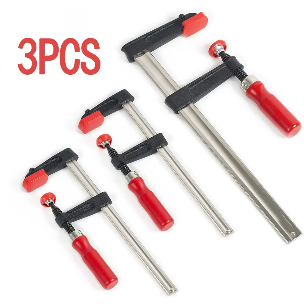 

New 3pcs F style Multi Purpose Woodworking Clamp DIY Projects Bar Clamps Hand Tool eavy Duty Quick Slide Clips Wood Clamp Set