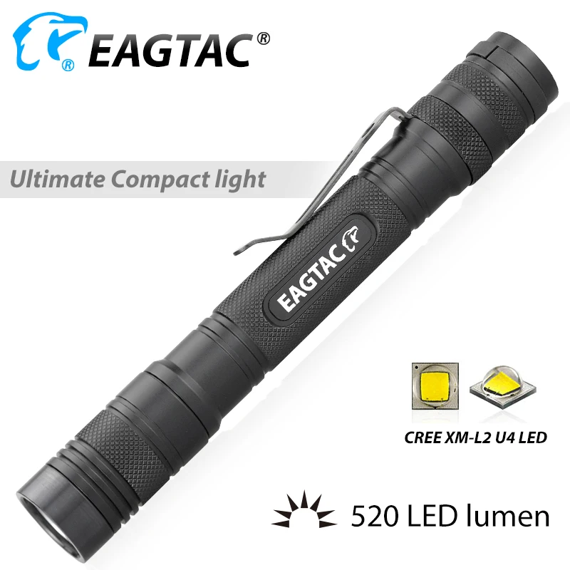 EAGTAC D25A2 XM L2 520 люмен XPL HI Nichia 219 2xAA 2AA Батарея светодиодный фонарик для повседневного
