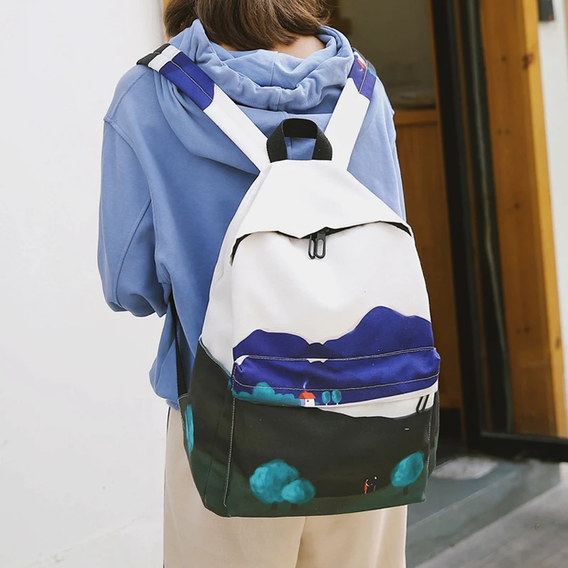 

Japanese Fashion Backpack Boys High School University Canvas Cute School Bags Girls Travel Korean Plecak Szkolny Bags AE50SB