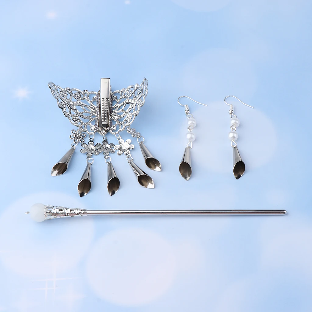 

Hair Stick 1 Pair Earrings 1 Clip Bun Pin Hair Accessory Jewelry Earring Set