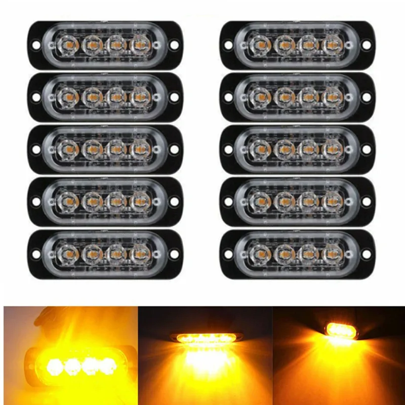 10 шт. мерцающий светильник 12 24V трейлер 4 светодиодный габаритные огни грузовика