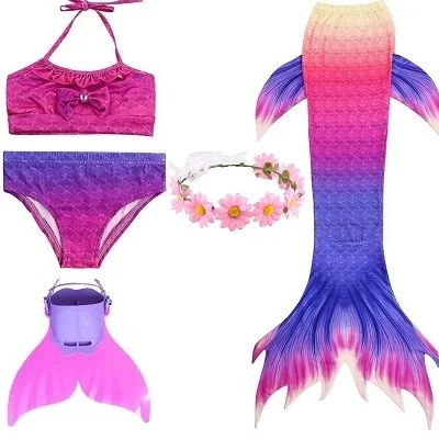 Red 11 set 1 Хвост русалки для девочек, купальный костюм, детский Zeemeerminstaart Cola De Sirena Cauda De Sereia косплей, Костюм Русалки - Цвет: Red 11 set 1