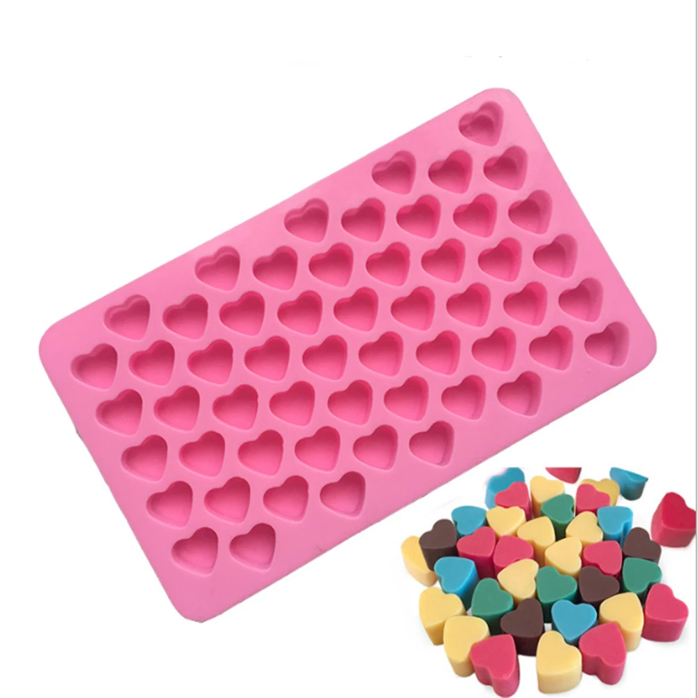 

55 Holes Love Heart Shaped Non-stick Silicone Chocolate Fondant Cake Mold Jelly Ice Cube Tray Mould Kitchen Gadgets Baking Tools