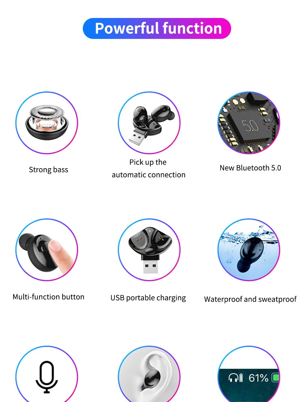 XG17 XG15 TWS Bluetooth 5,0 беспроводные стерео наушники HIFI Звук спортивные наушники гарнитура с микрофоном для телефона