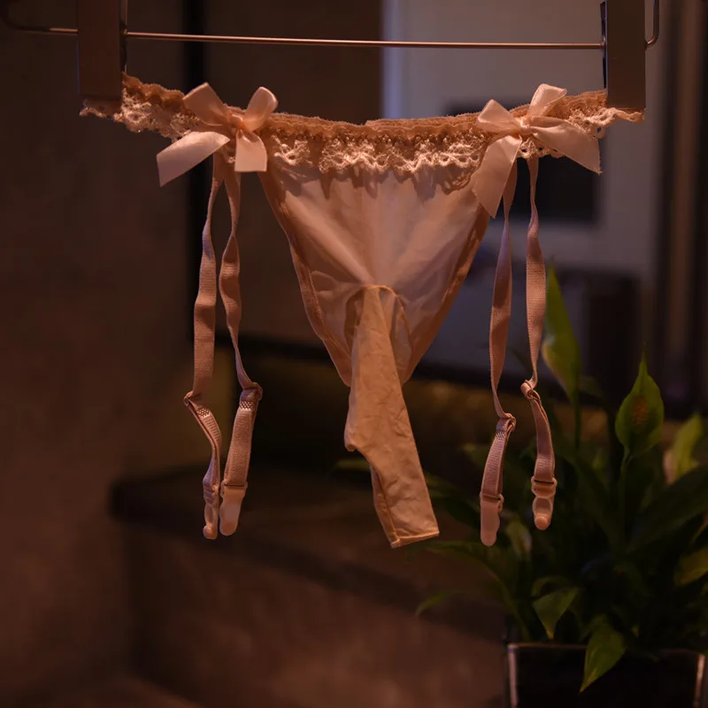 

Трусы-стринги мужские кружевные прозрачные с подвязками и кружевом