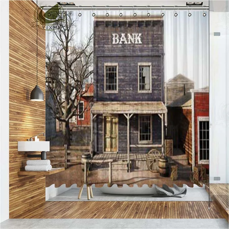 Шторы для душа Vixm в Западном городке водонепроницаемые занавески из полиэстера