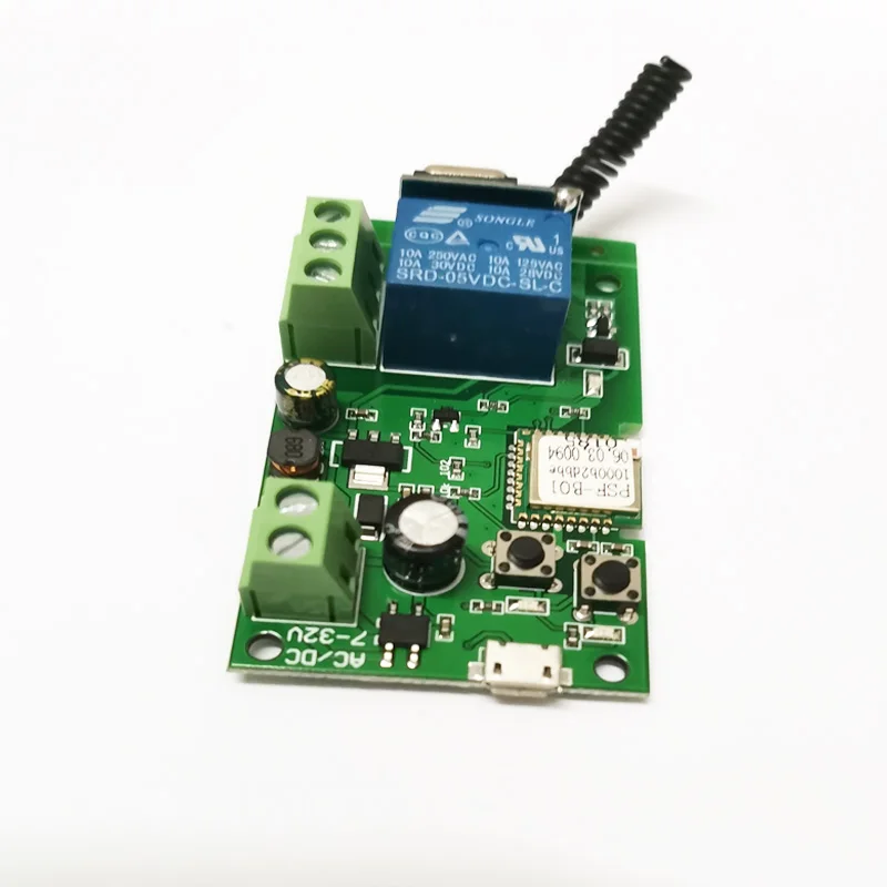 DC7-32V(433) DC5V 12v 24v 32v 1CH/2 CHwifi переключатель беспроводной триггерный релейный модуль автоматизации "умный дом для контроля доступа по отпечаткам systemr автофиксацией/шаговым управлением/самоблокирующийся - Комплект: DC7-32V(433)