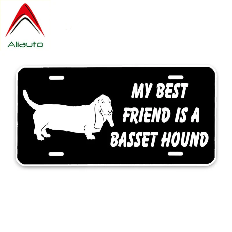 Наклейка на автомобиль Aliauto Отражающая виниловая мой друг-Бассет хаунд 14 см х 7 |