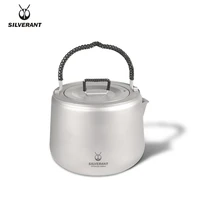 silverant camping titanium large kettle 1 4l outdoor hiking fishing ultralight campfire boil teapot with braided cord and filter