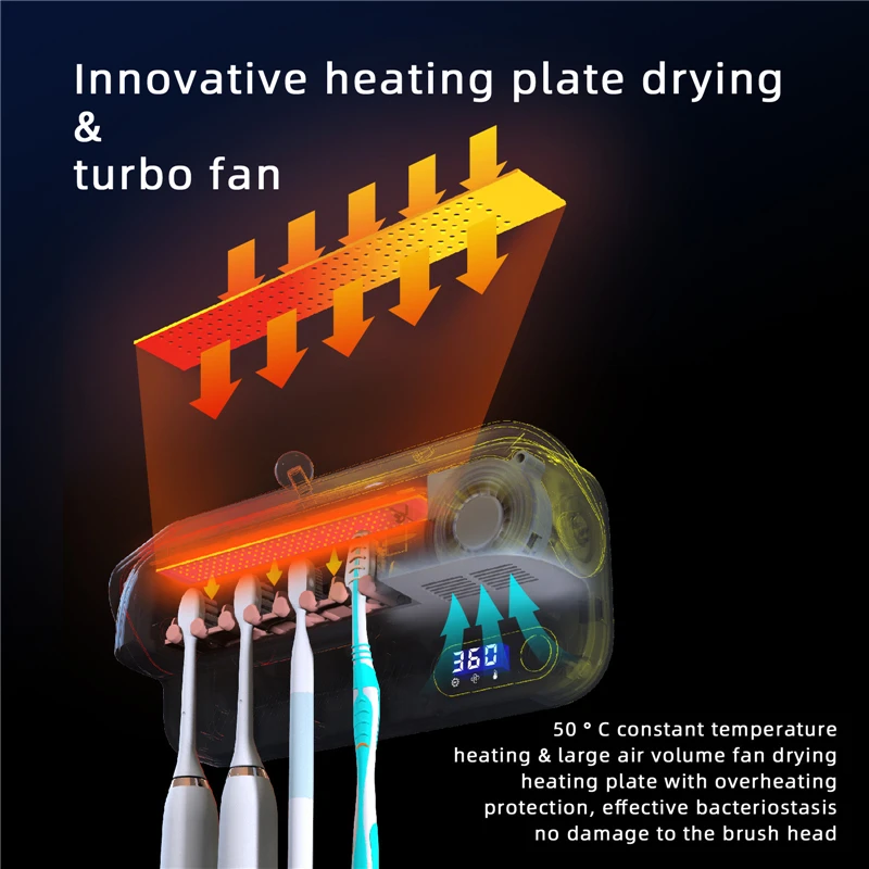 

MUSAMBAN Intelligent UV Toothbrush Holder Sterilizer Automatic Toothpaste Squeezer Dispenser Household Bathroom Accessories Set