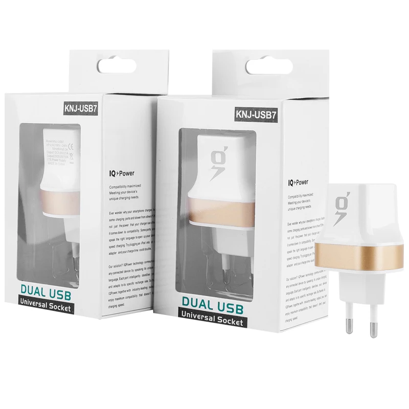 EU Multi USB Wall Charger Portable 2 Port Brick Travel Plug Cube Phone Charging iPhone X/ 8 Plus/ iPad Samsung Galaxy | Электроника