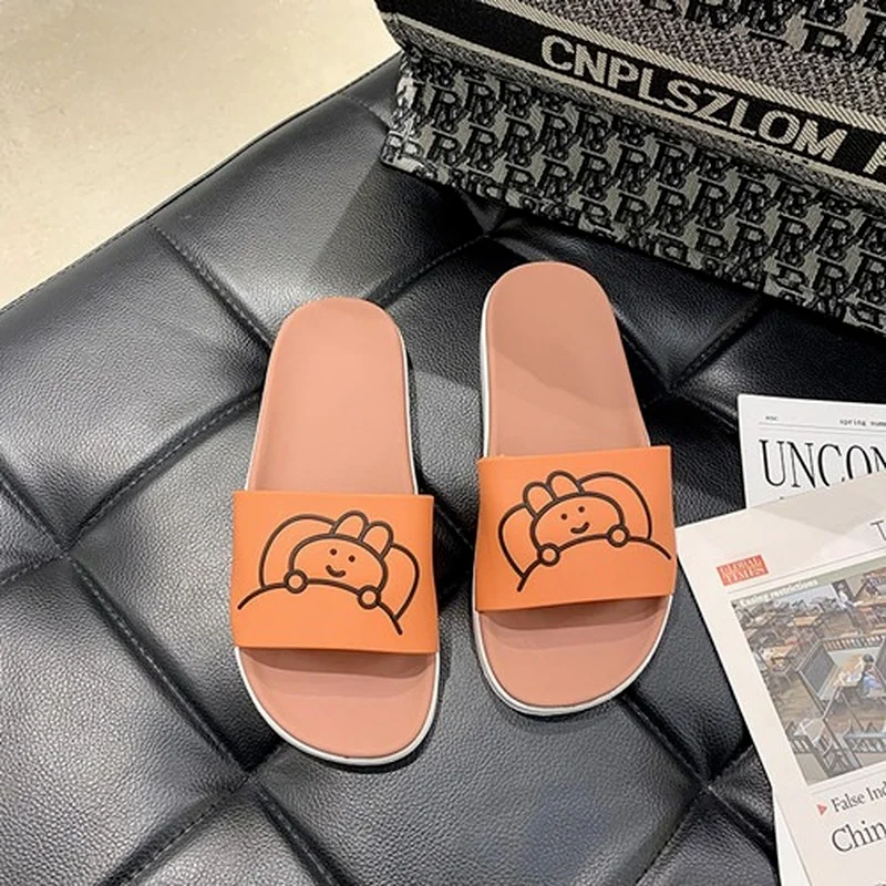 

2021 Cute Platform Slippers for Women Summer Wear Fashion Web Celebrity Sleeping Bunny Sandals for Home Use