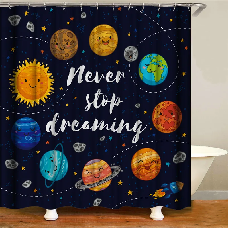 Печатные пейзажные принадлежности для ванной комнаты занавеска душа