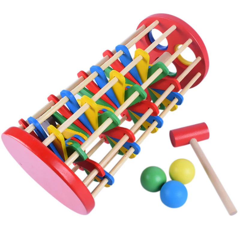 Детские деревянные игрушки съемный мяч по лестнице детская координация рук и
