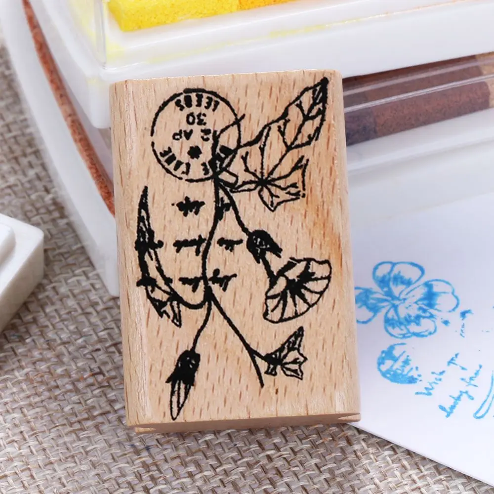 1PC Vintage Wooden Grass Plants Stamps Rubber For Letters Diary Craft Scrapbooking | Дом и сад