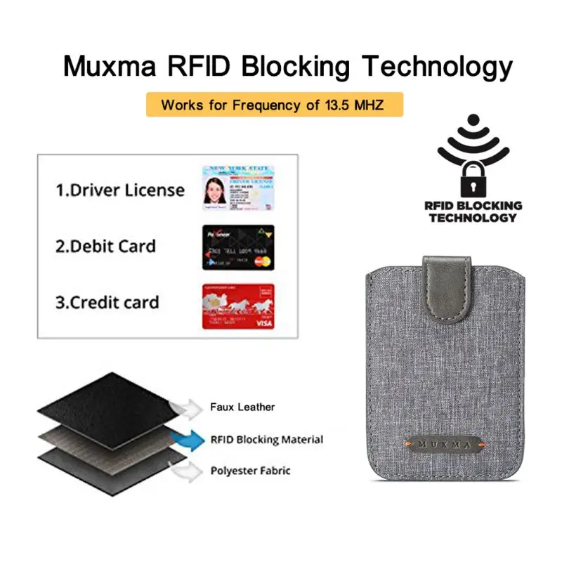 High Quality RFID Blocking 5 Pull Credit Card Holder Cell Phone Wallet Case Stick Adhesive | Багаж и сумки