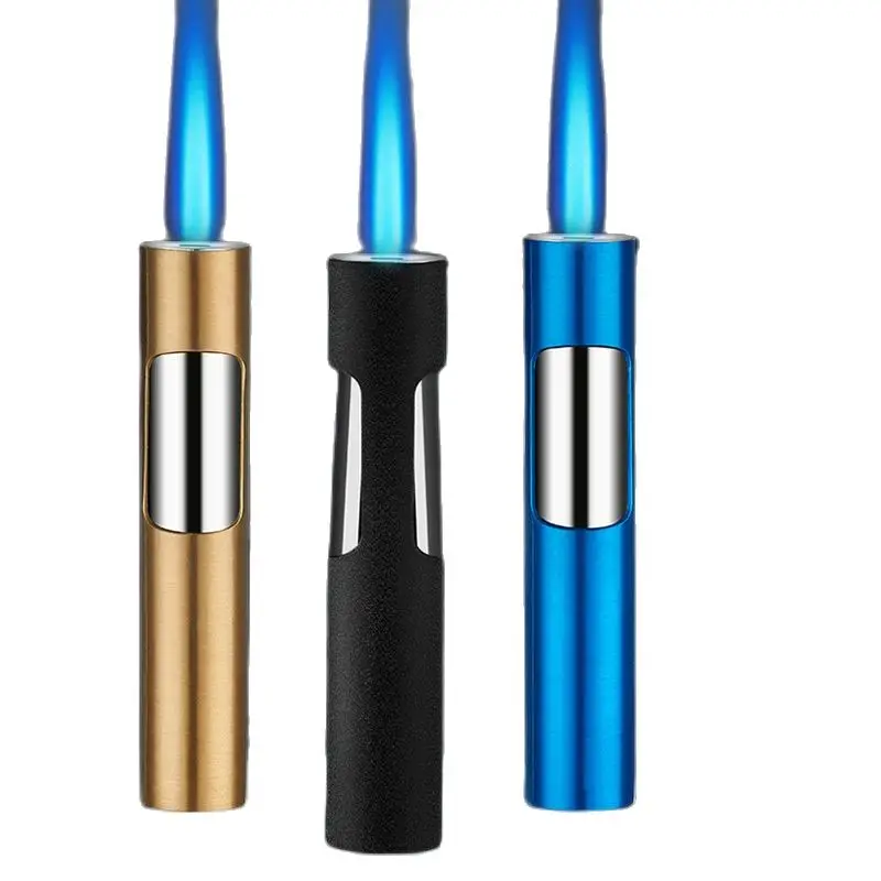 

Men's Gift Flashlight Gas Lighter Portable Turbo Spray Gun Butane Metal Cigarette Cigar Lighter Windproof Gadgets