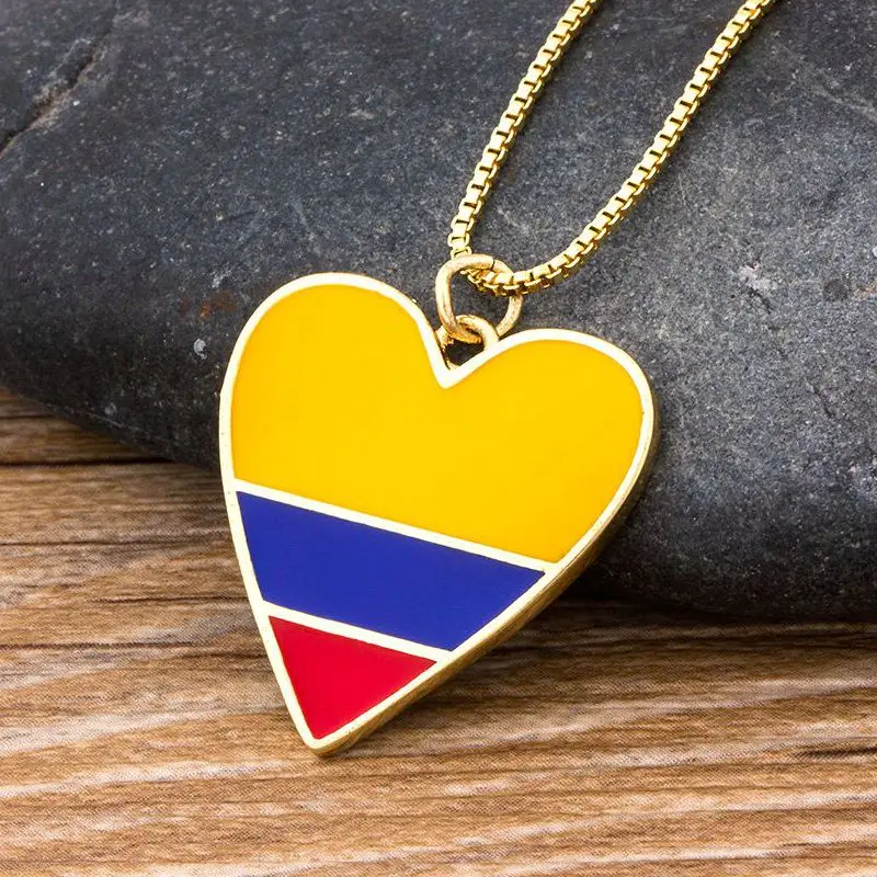 Женский медальон в форме сердца ожерелье из меди с кубическим цирконием