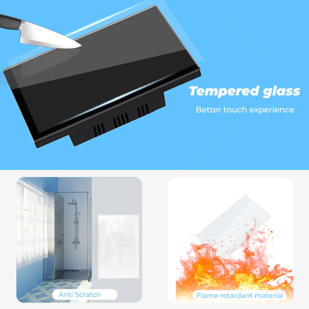 Пустой декоративный настенный выключатель SMATRUL США Бразилия закаленное стекло