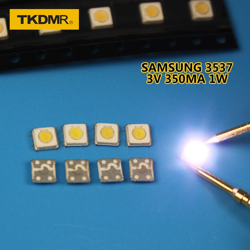 TKDMR оптовая продажа 120 шт. Samsung LED TV подсветка SMD 1 Вт 3535 3537 холодный белый 3 в 300 мА для