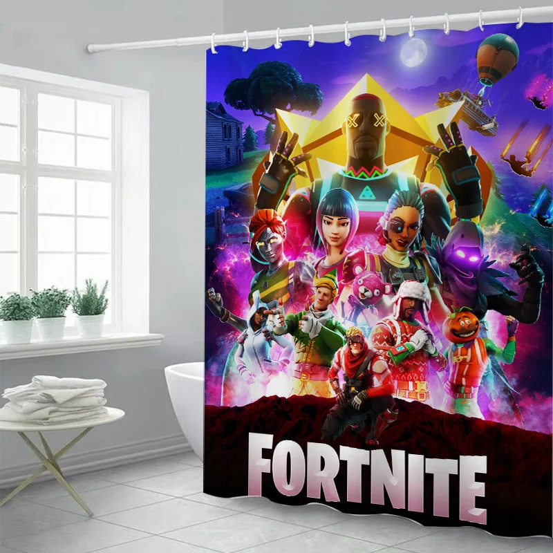 Fortnite душевая занавеска водонепроницаемый и устойчивый к плесени 3D цифровая