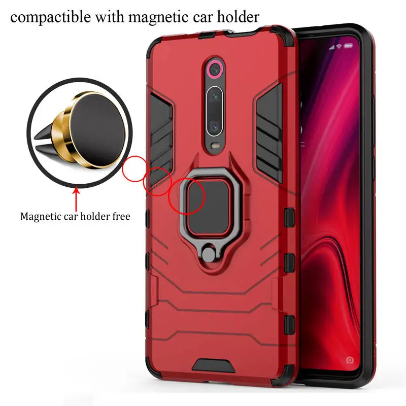 Red and Car holder Чехол для Xiaomi mi 9 T mi A3 K20 Red mi Note 8 Pro 7, металлическое кольцо-держатель для Funda Xiaomi mi 9 T Pro Чехол T9 mi 9 Lite mi 9 T Pro - Цвет: Red and Car holder