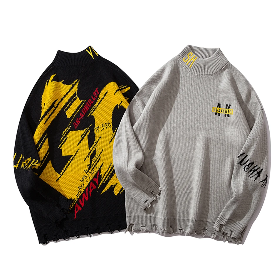 Оригинальный мужской свитер в стиле Хай стрит стиль хип хоп оригинальный с