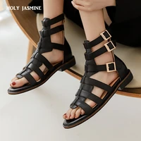 2021 summer new women sandals women genuine leather fish mouth gladiator sandals female fashion cow leather hademade sandals