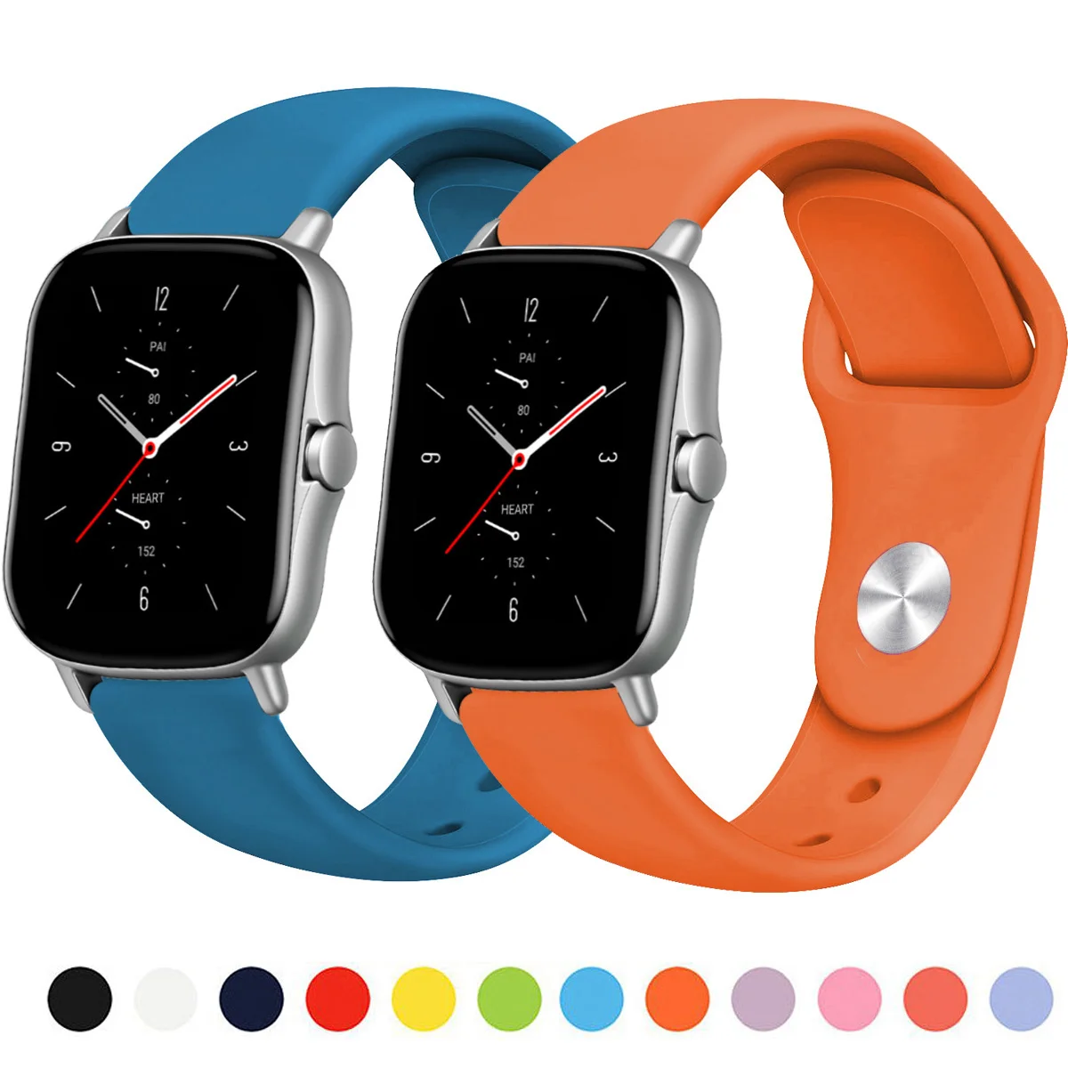 

20mm/22mm band For Amazfit GTS/2/2e/3/GTS2 Mini/GTR/3/Pro/GTR2/47mm/42mm/stratos Sport Silicone Watch Bracelet Amazfit bip strap