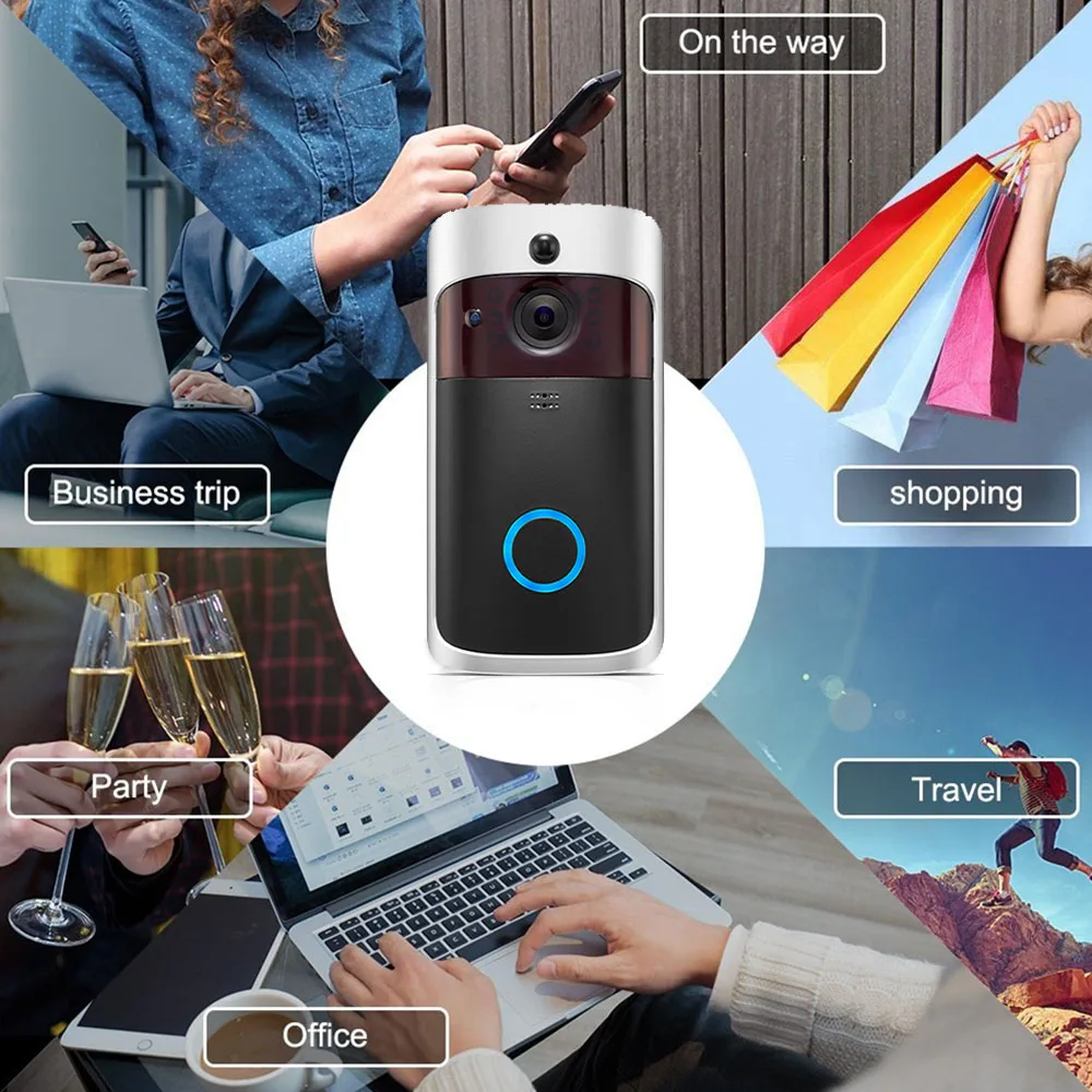 V5 Смарт видео дверной звонок камера WiFi с камерой безопасности 2-сторонний аудио