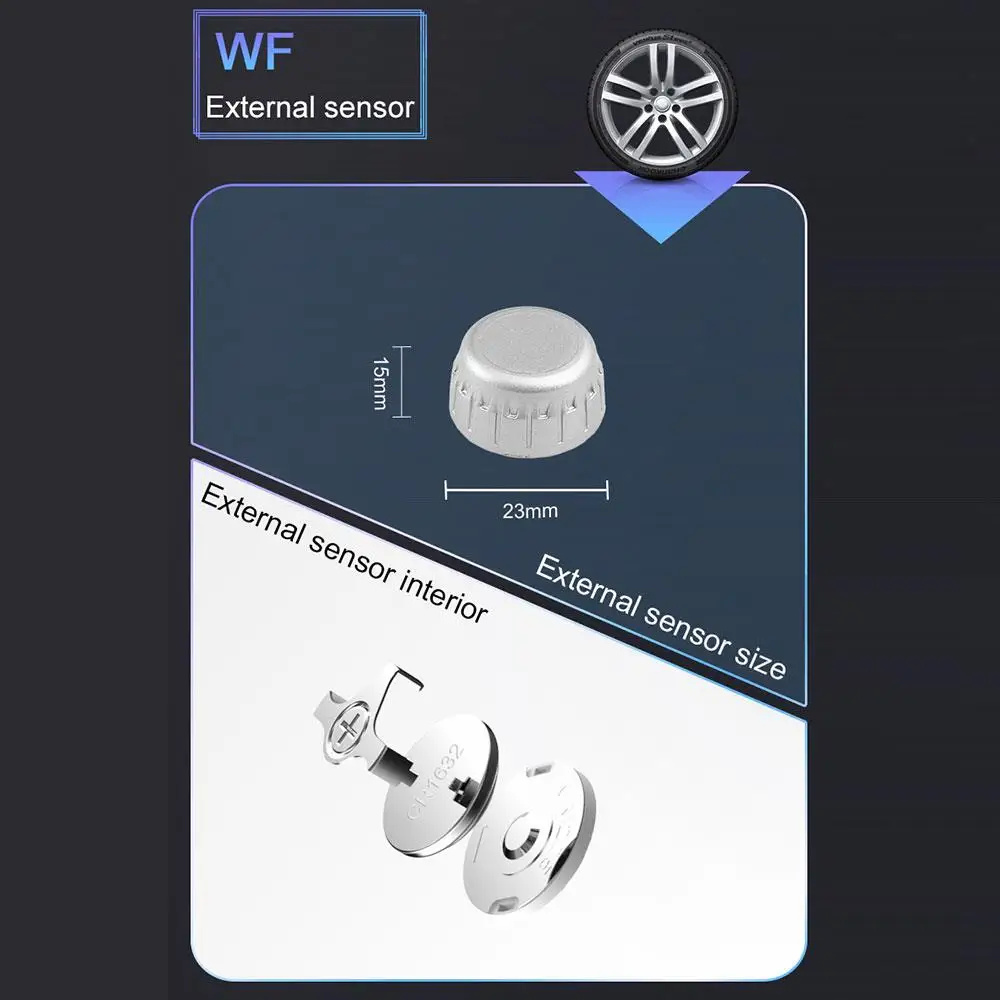 

2020 Tire Pressure Alarm Tire Pressure Monitoring USB Interface Motorbike 2PCS Sensor TPMS Wireless for CAREUD