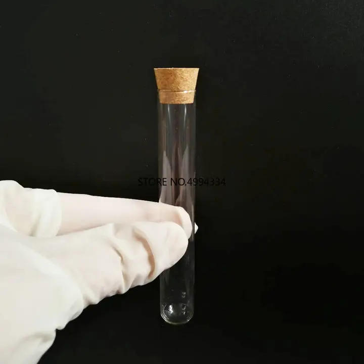 100 шт./лот 10x100 мм прозрачные стеклянные круглые пробирки с пробковой пробкой для