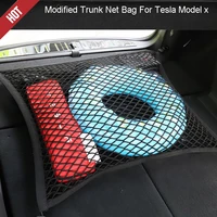 modified trunk net bag for tesla model x traveling baggage fixed net new style
