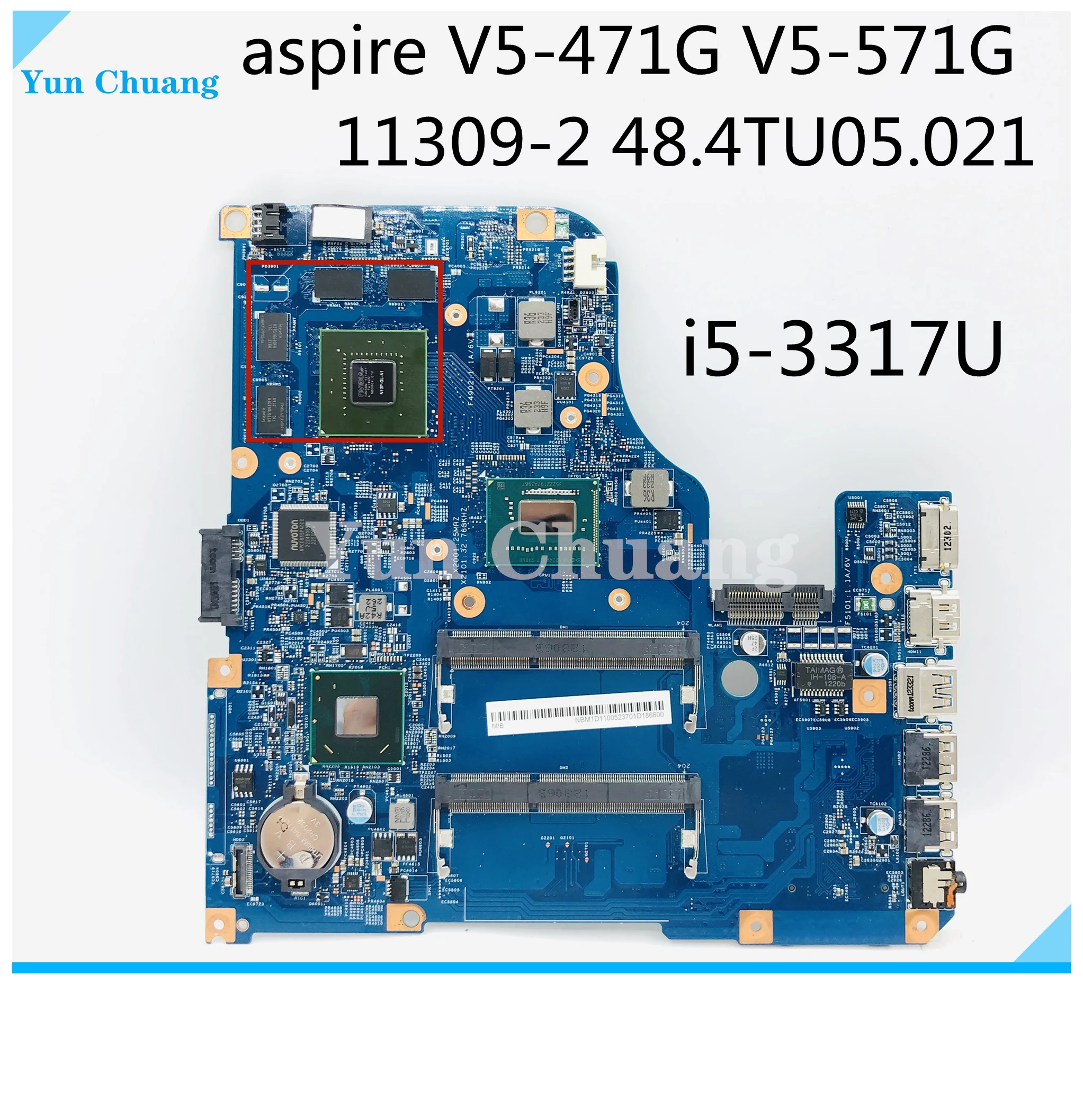 11309-2 48.4TU05.021 материнская плата для ноутбука ACER V5-471G V5-571G ноутбук Процессор i5-3317U DDR3