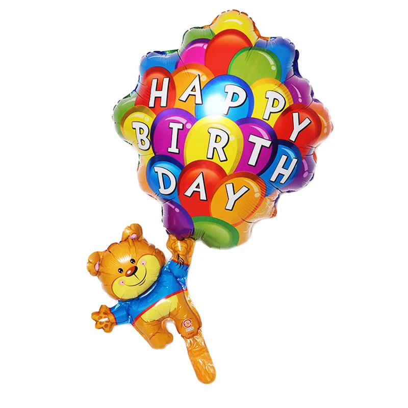

Happy birthday balloon bear parachute aluminum foil balloon children birthday party decoration floating toy balloon