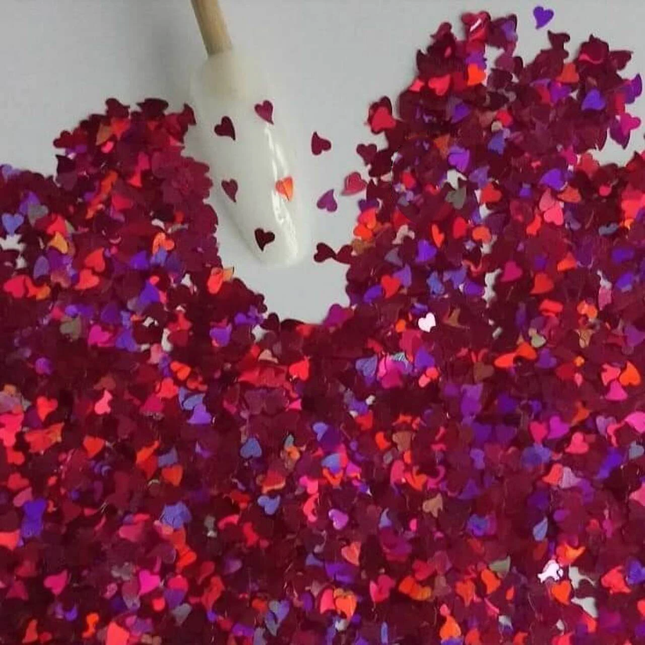 

50G 12 Colors 1.76 oz Nail Art Glitter Sequins, 3D Laser Love Heart Nail Decals Sticker Holographic Nail Sparkle Glitter