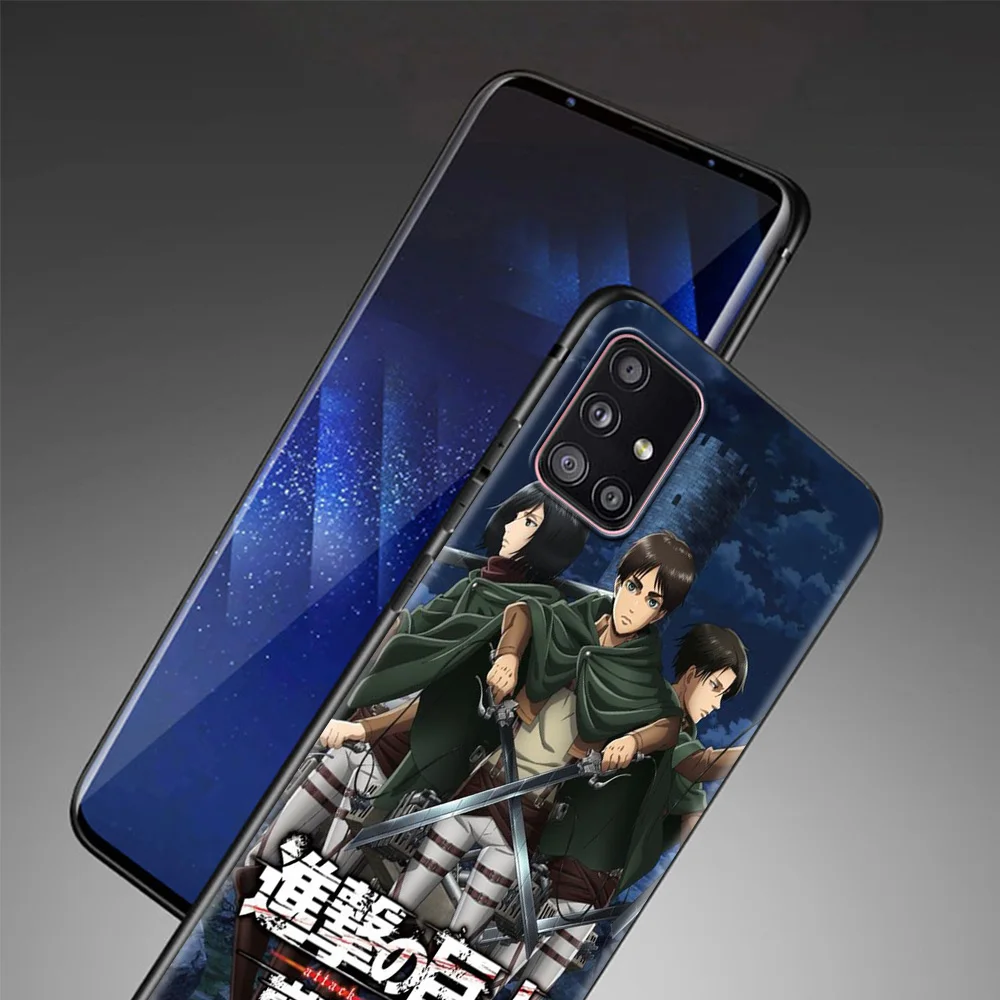 

Phone Case For Samsung Galaxy A72 A32 A42 A91 A71 A51 A41 A31 A21 Soft Cover Black Capa TPU Back Fighting Attack On Titan