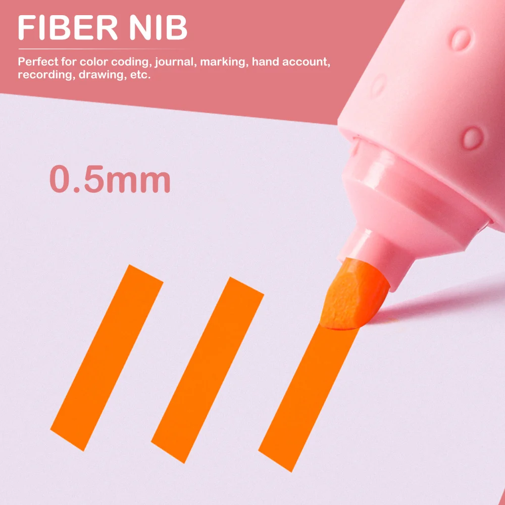 

6pcs Creative Fluorescent Marker Pens Adorable Writing Outline Pen Stationery