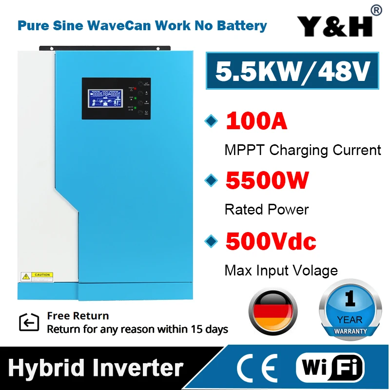 5.5KW синвертор для солнечной батареи переменного тока 220V DC 48VDC со слежением за