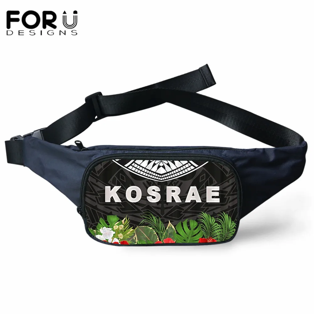 

Поясная Сумка Forudesigns Kosrae для женщин, полинезийская сумка с принтом листьев гибискуса, забавная Повседневная Дамская сумочка для телефона