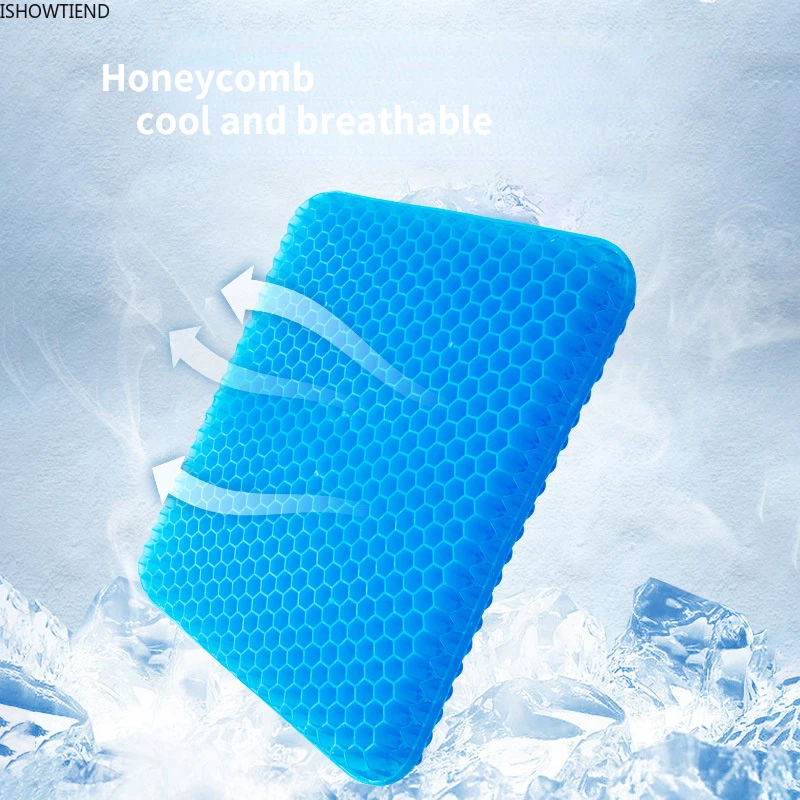 

Cool Car Chair Cushion Office Long Sit Honeycomb Mat Summer Mattress Pad Silica Gel Breathable Ice Pad Automobiles Seat Covers