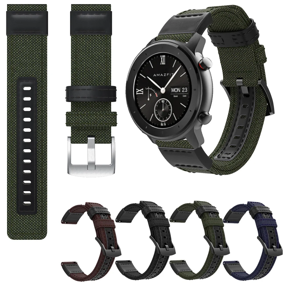 Ремешок нейлоновый для смарт-часов Huami Amazfit GTR сменный тканевый браслет 20 мм