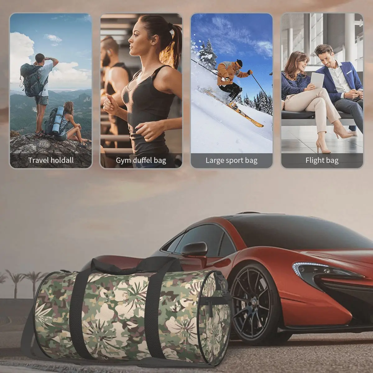 

Travel Bag Aloha Hawaiian Camouflage Portable Leisure Fitness Bag Business Long And Short Distance Light Travel Luggage Bag